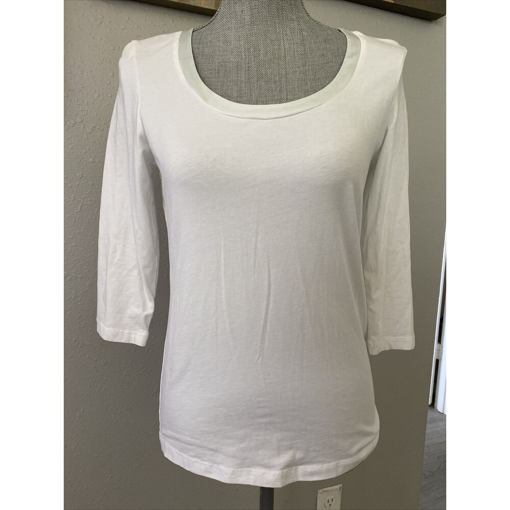 Rene Lezard Women Scoop Neck Top 3/4 Sleeve